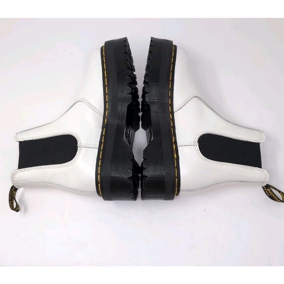 Dr Martens Chelsea Boots Womens 6 Mens 5 White Leather 2976 Quad Platform Unisex - Picture 6 of 11